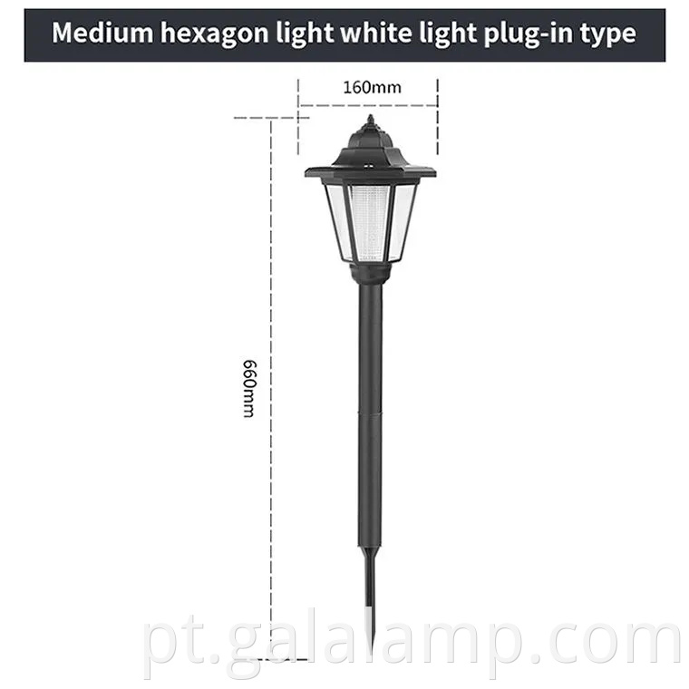 Luzes solares de lanterna solar hexagon elegantes vintage para decoração ao ar livre